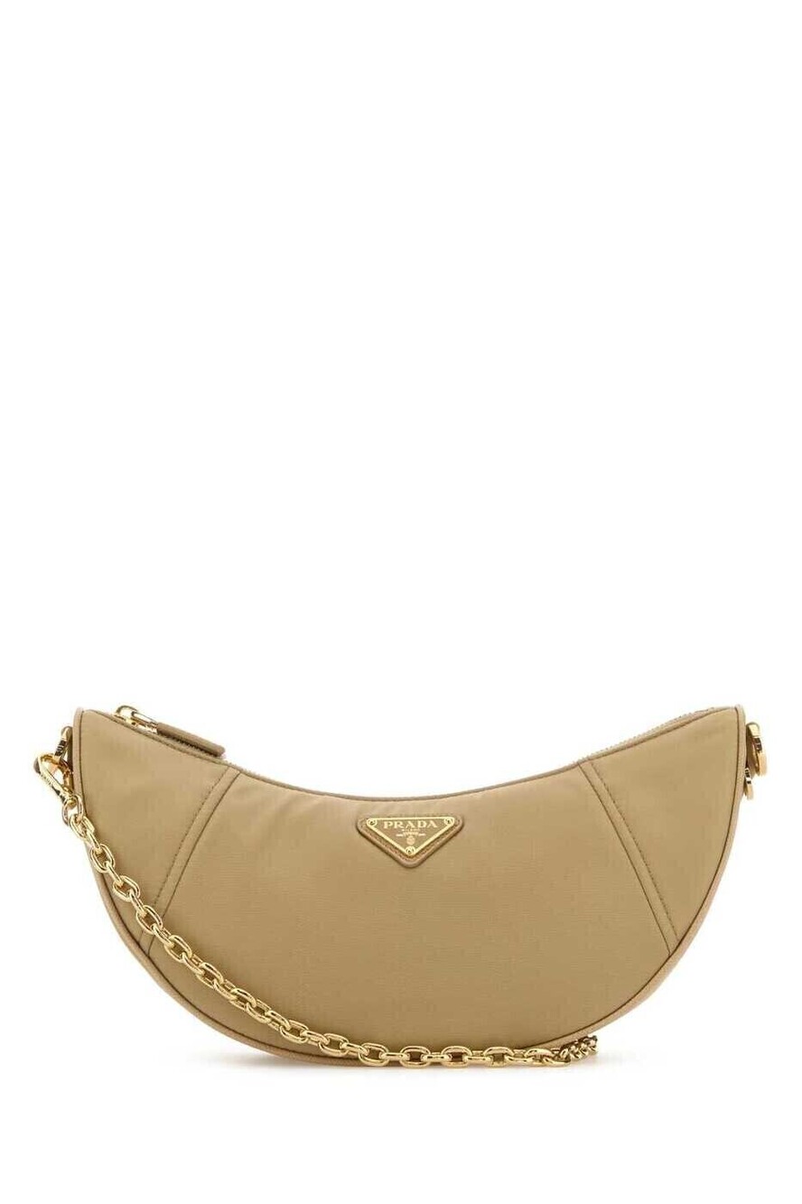 Prada Cleo Leather Shoulder Bag Tan
